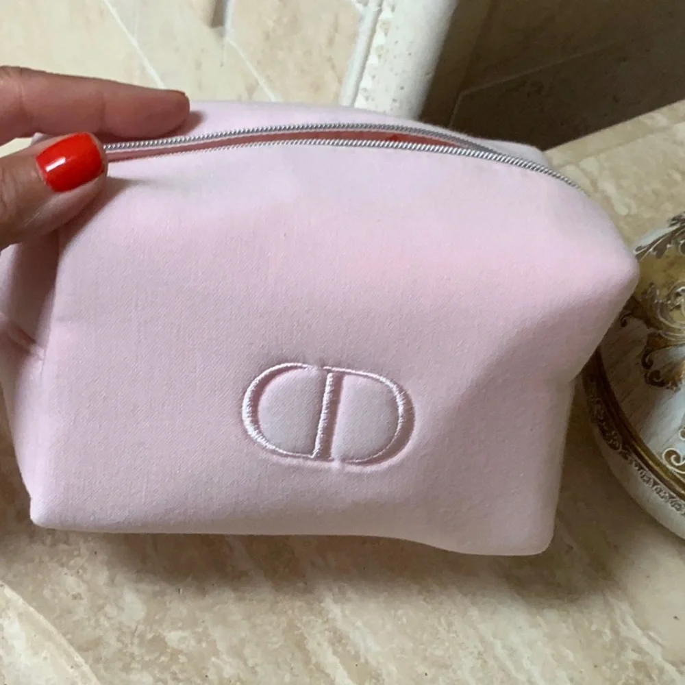 Dior Beauty Light Pink Makeup Bag Pouch Dior Logo Travel case, New - Picture 7 of 7